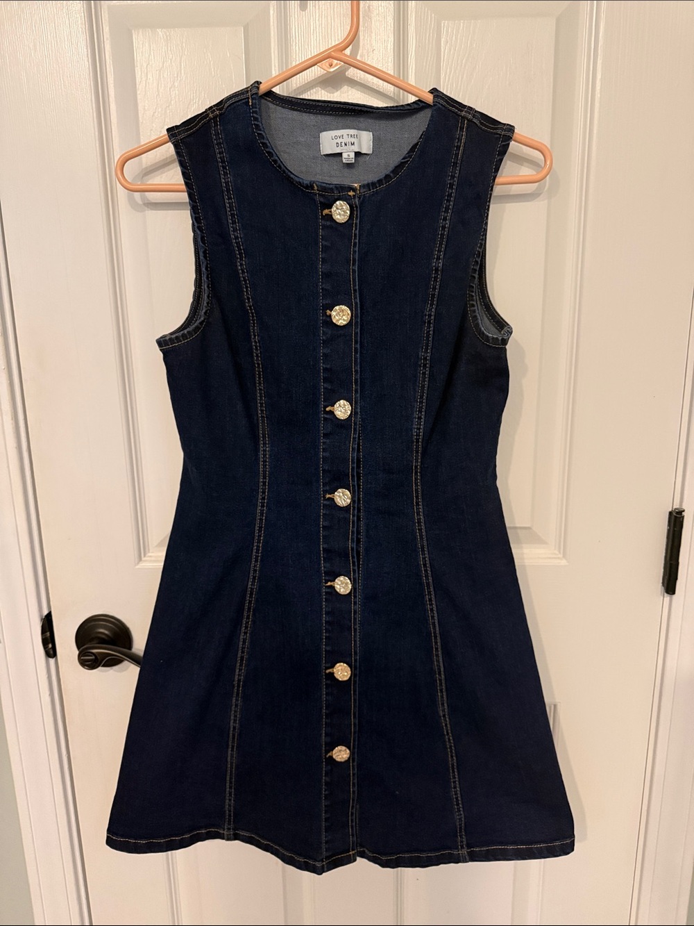 Love Tree Denim Indigo Blue Sleeveless Dress